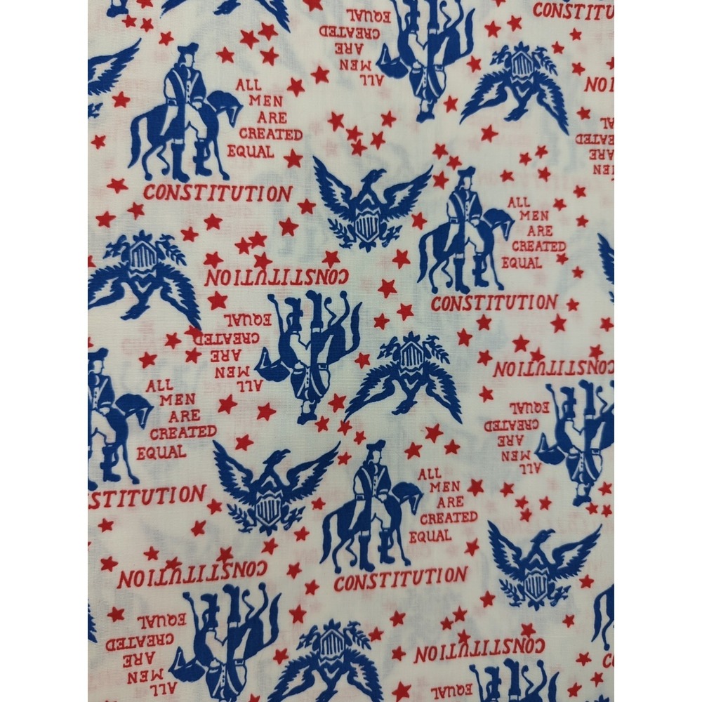 Fabric stars Eagle Constitution Patriotic 36x44" soldiers‎ horses red white blue